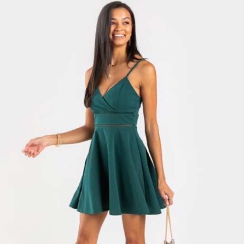 Francesca’s Hunter Green Skater Dress